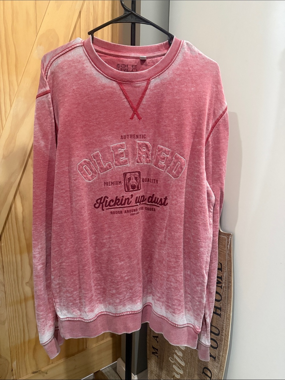 Women's Washed Red Crewneck Sweatshirt